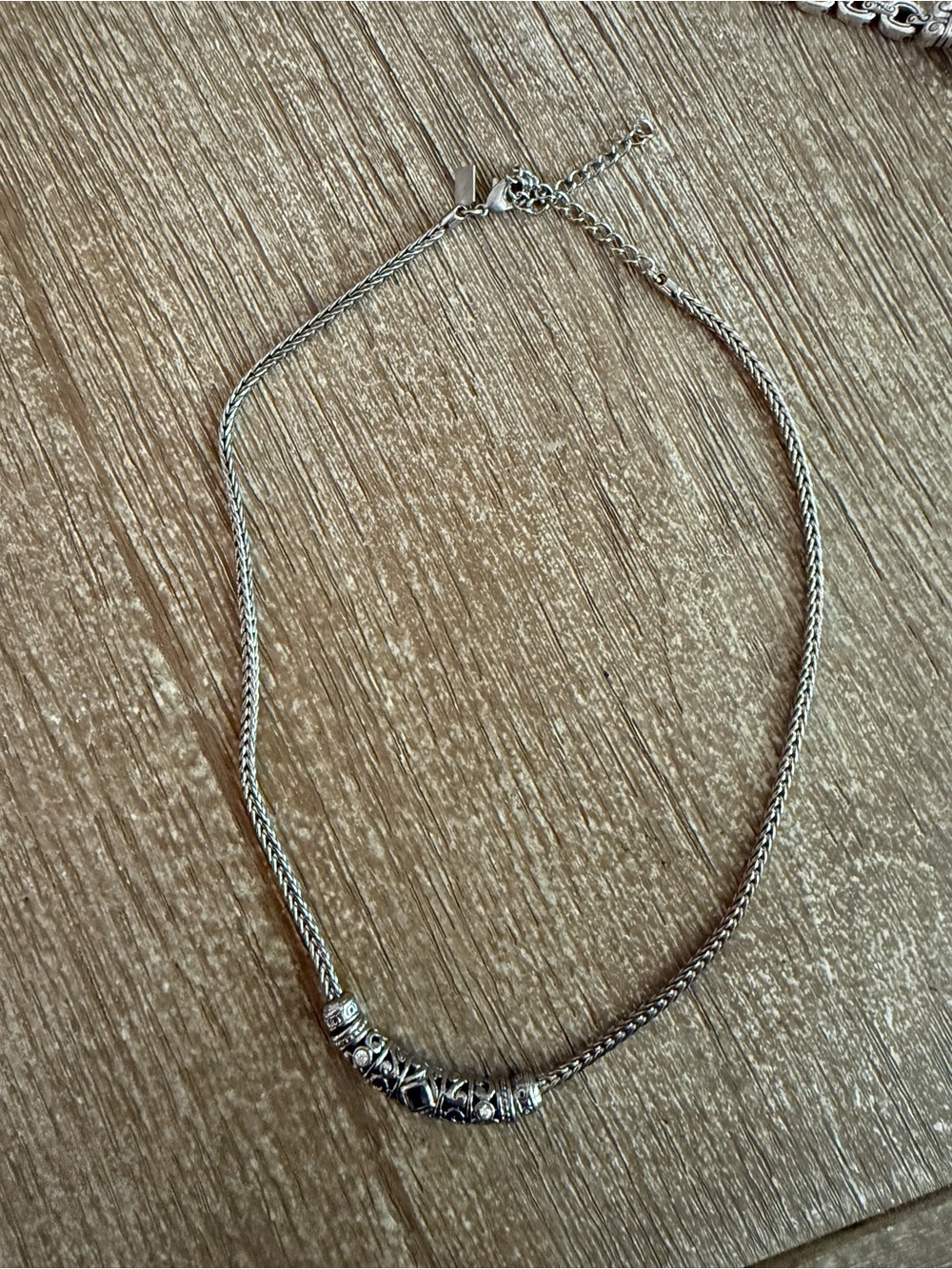 Brighton Silver Rope Chain Necklace with Decorative Bead Accents